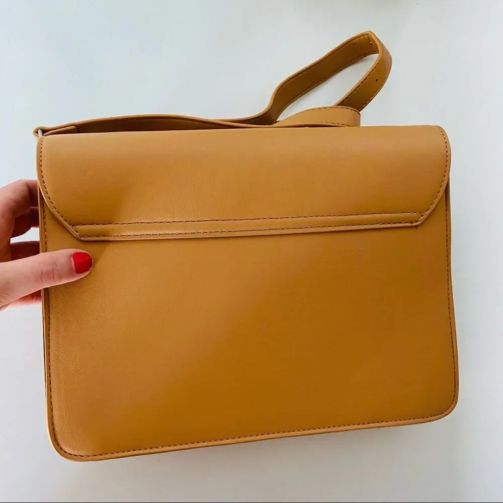 NEW PIXIE MOOD Zoe Vegan Leather Tan Brown Adjustable Crossbody Purse Bag